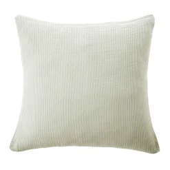 Federa per cuscino quadrata in garza di cotone (60 x 60 cm) Gaïa a righe Verde eucalipto