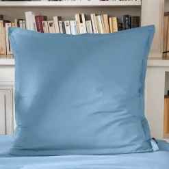 Federa per cuscino quadrata in percalle di cotone (65 x 65 cm) Cali Azzurro