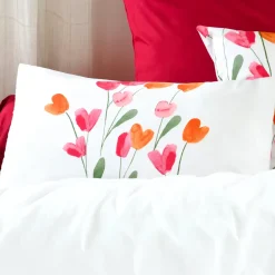 Federa per cuscino rettangolare in percalle (50 x 70 cm) Tulipa Multicolore