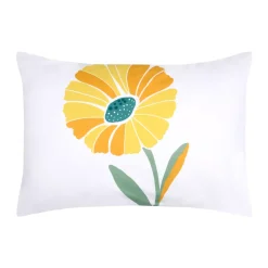 Federa per cuscino rettangolare in percalle (50 x 70 cm) Blandine Giallo senape