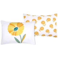 Federa per cuscino rettangolare in percalle (50 x 70 cm) Blandine Giallo senape