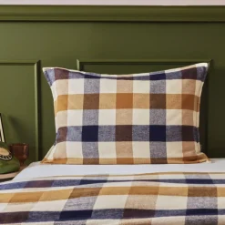 Federa per cuscino rettangolare flanella di cotone (50 x 70 cm) Nina quadri Multicolore