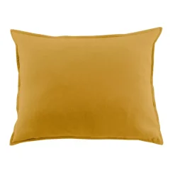 Federa per cuscino rettangolare flanella di cotone (50 x 70 cm) Nina Giallo ocra
