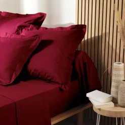 Federa quadrata cotone bio (63 x 63 cm) Biolina Bordeaux