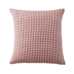 Federa quadrata garza di cotone (80 x 80 cm) Gaïa Vichy Terracotta