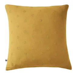 Federa quadrata garza di cotone (60 cm) Gaïa Boho Giallo zafferano
