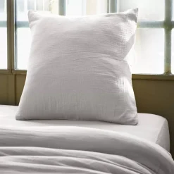 Federa quadrata garza di cotone (60 x 60 cm) Gaïa Grigio nuvola