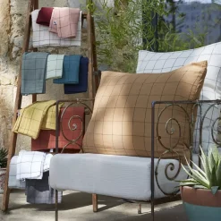 Federa quadrata garza di cotone (60 cm) Gaïa Match Grigio nuvola