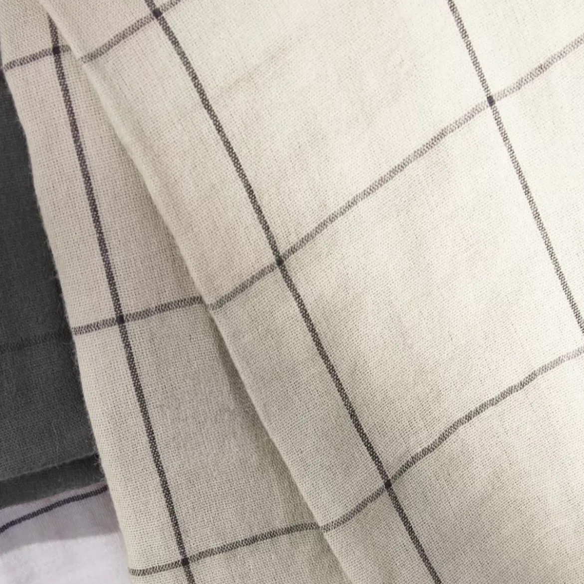 Federa quadrata garza di cotone (60 cm) Gaïa Match Beige pampa