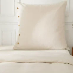 Federa quadrata in percalle di cotone (80 x 80 cm) Diane Beige