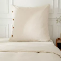 Federa quadrata in percalle di cotone (65 x 65 cm) Diane Beige
