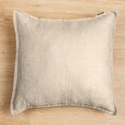 Federa quadrata lino lavato (80 cm) Louise Beige