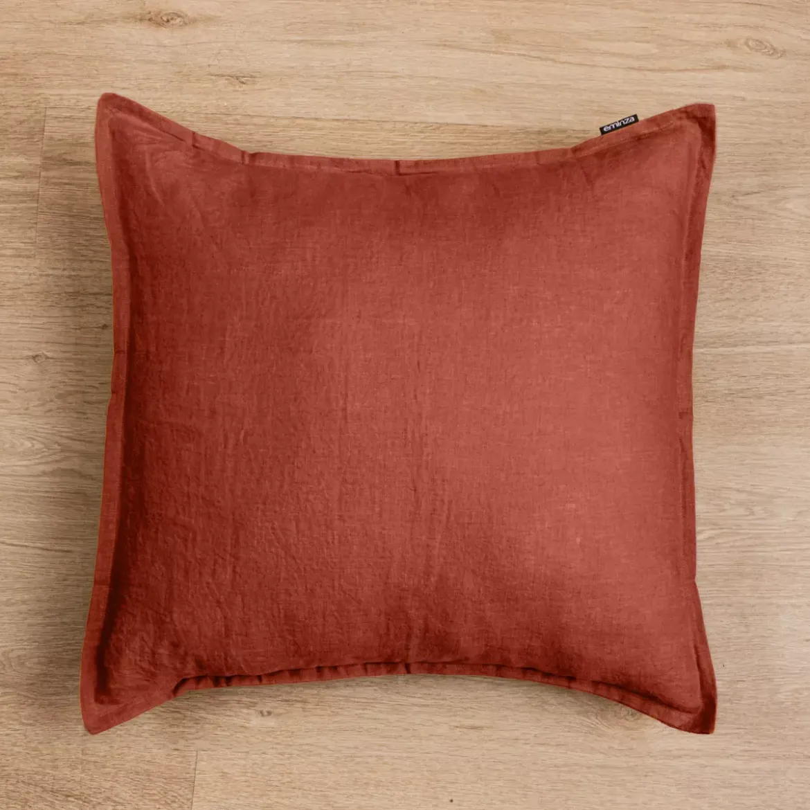Federa quadrata lino lavato (60 cm) Louise Terracotta