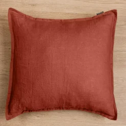 Federa quadrata lino lavato (80 cm) Louise Terracotta
