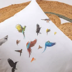 Federa quadrata per cuscino da bambino in percalle di cotone (65 x 65 cm) Noè Multicolore