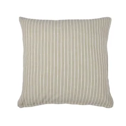 Federa quadrata reversibile in cotone testurizzato e percale (60 x 60 cm) Alice Ecru