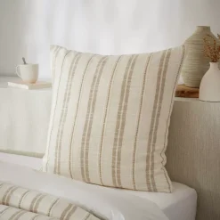 Federa quadrata reversibile in cotone testurizzato e percale (60 x 60 cm) Alice Corda