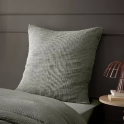 Federa quadrupla garza di cotone (60 x 60 cm) Victoria x Gaïa Verde rosmarino