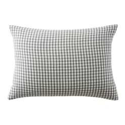Federa rettangolare garza di cotone (50 x 80 cm) Gaïa Vichy Verde rosmarino