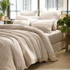 Federa rettangolare garza di cotone (50 x 80 cm) Gaïa Beige pampa