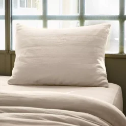 Federa rettangolare garza di cotone (50 x 70 cm) Gaïa Beige pampa