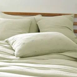 Federa rettangolare garza di cotone (50 x 70 cm) Gaïa Boho Verde tiglio