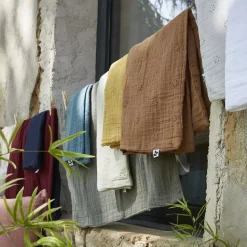 Federa rettangolare garza di cotone (70 cm) Gaïa Boho Grigio nuvola