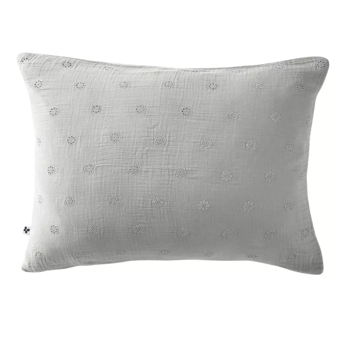 Federa rettangolare garza di cotone (70 cm) Gaïa Boho Grigio nuvola