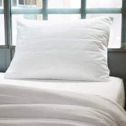 Federa rettangolare garza di cotone (50 x 80 cm) Gaïa Bianco chantilly