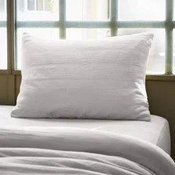 Federa rettangolare garza di cotone (L70 cm) Gaïa Grigio nuvola