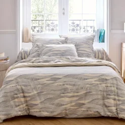 Federa rettangolare in cotone lavato (50 x 70 cm) Onde Blu