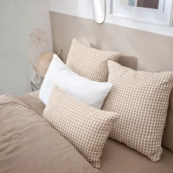 Federa rettangolare in garza di cotone (50 x 70 cm) Gaïa Vichy Corda