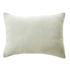 Federa rettangolare in garza di cotone (50 x 80 cm) Gaïa a righe Verde eucalipto