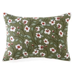 Federa rettangolare in garza di cotone (50 x 70 cm) Gaïa margherita Verde rosmarino