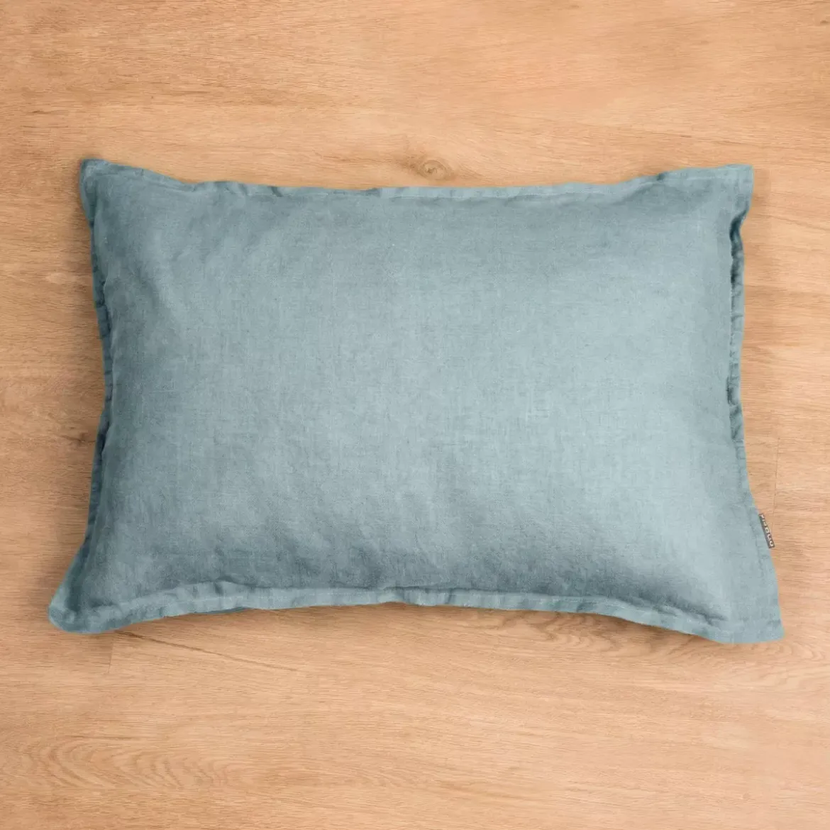 Federa rettangolare in lino lavato (50 x 70 cm) Louise Blu Azzurro
