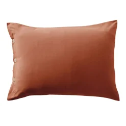 Federa rettangolare in percalle di cotone (50 x 80 cm) Diane Terracotta
