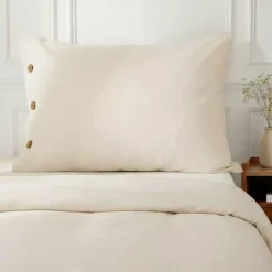 Federa rettangolare in percalle di cotone (50 x 70 cm) Diane Beige