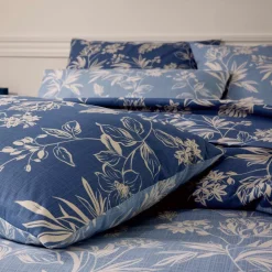 Federa rettangolare in percalle di cotone (50 x 70 cm) Eloïse Blu