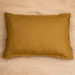 Federa rettangolare lino lavato (70 cm) Louise Caramello