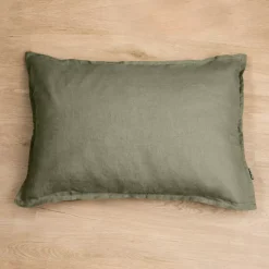 Federa rettangolare lino lavato (70 cm) Louise Verde rosmarino