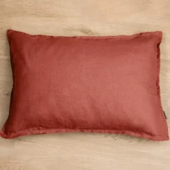 Federa rettangolare lino lavato (80 cm) Louise Terracotta