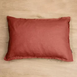 Federa rettangolare lino lavato (70 cm) Louise Terracotta