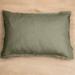 Federa rettangolare lino lavato (80 cm) Louise Verde rosmarino