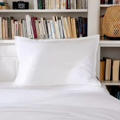 Federa rettangolare percalle di cotone (80 cm) Cali Bianco