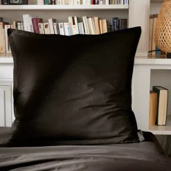 Federa rettangolare percalle di cotone (70 cm) Cali Nero