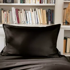 Federa rettangolare percalle di cotone (70 cm) Cali Nero