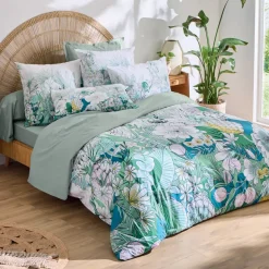 Federa rettangolare percalle di cotone (50 x 70 cm) Bali Verde