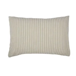 Federa rettangolare reversibile in cotone testurizzato e percale (50 x 80 cm) Alice Ecru