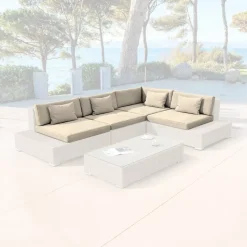 Federe per cuscini di ricambio per salotto da giardino 5 persone Palma Beige
