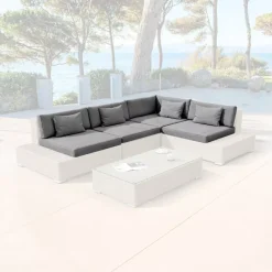 Federe per cuscini di ricambio per salotto da giardino 5 persone Palma Grigio scuro